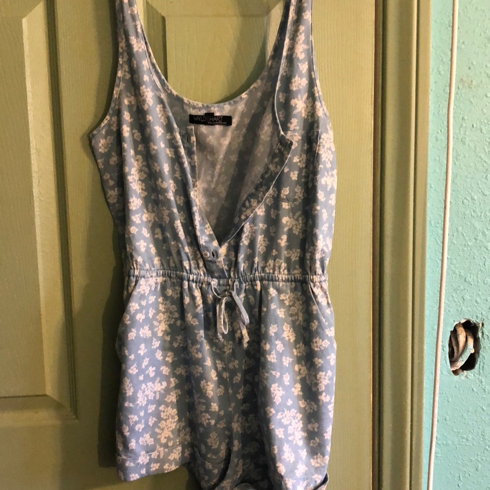 Jean floral romper